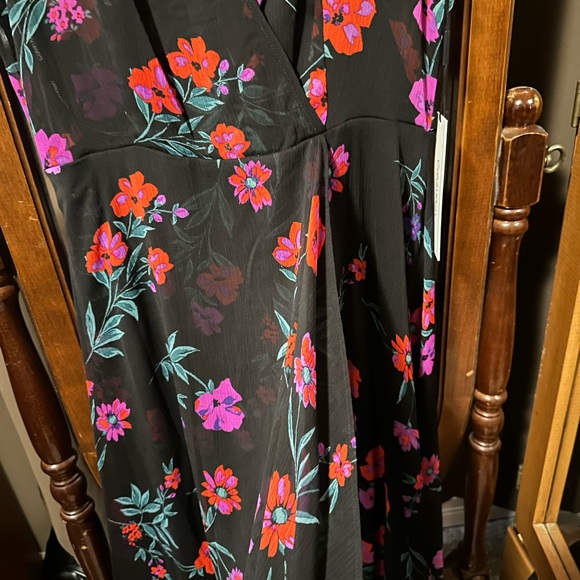 CALVIN KLEIN NET floral chiffon midi dress - Picture 4 of 9